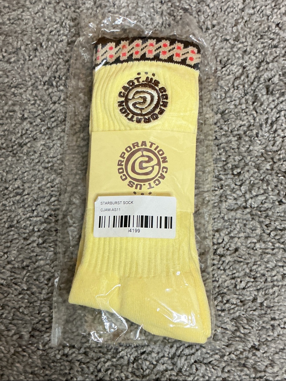 G/FORE Starburst Crew Socks in Yellow - Men's